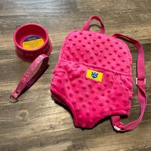 Build a bear backpack harness, collar and bowl